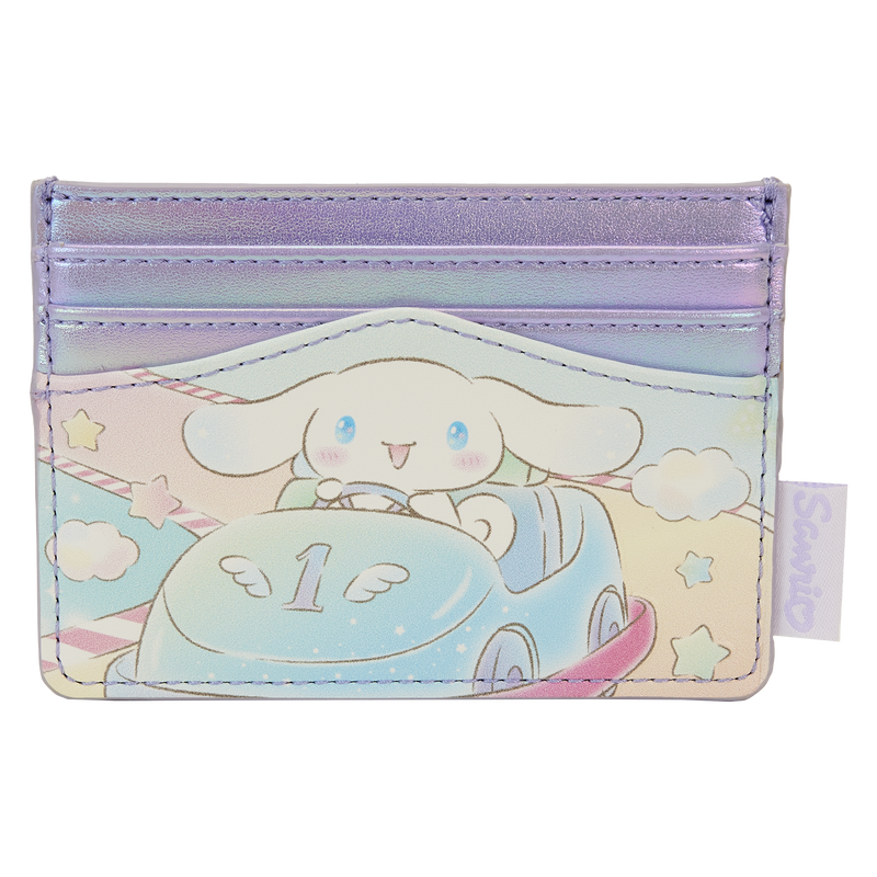 Image of the Cinnamoroll Card Holder featuring Cinnamoroll in a bumper car